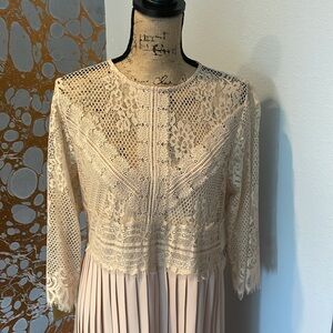 Zara pleated dress with lace bodice